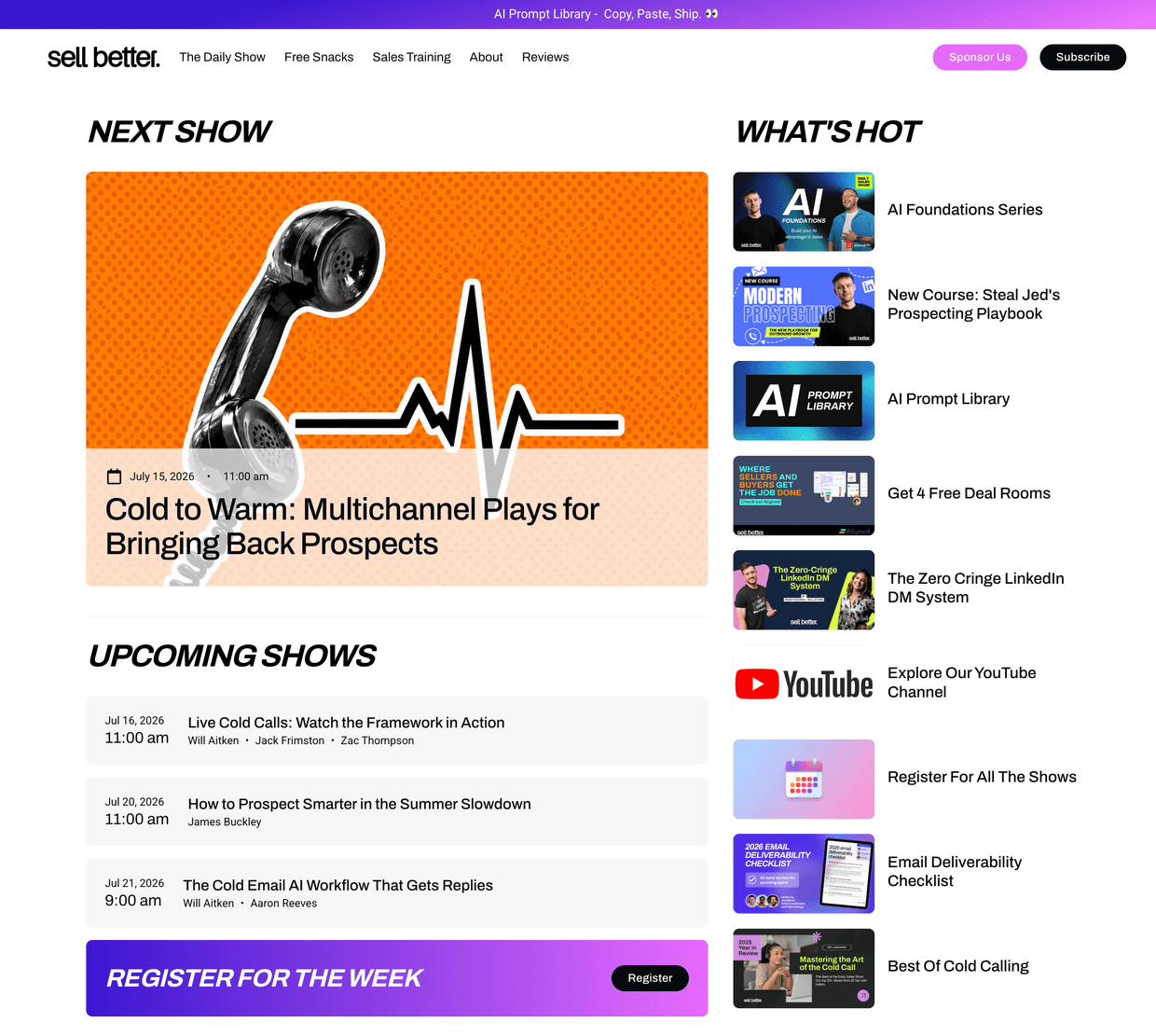Sell Better homepage